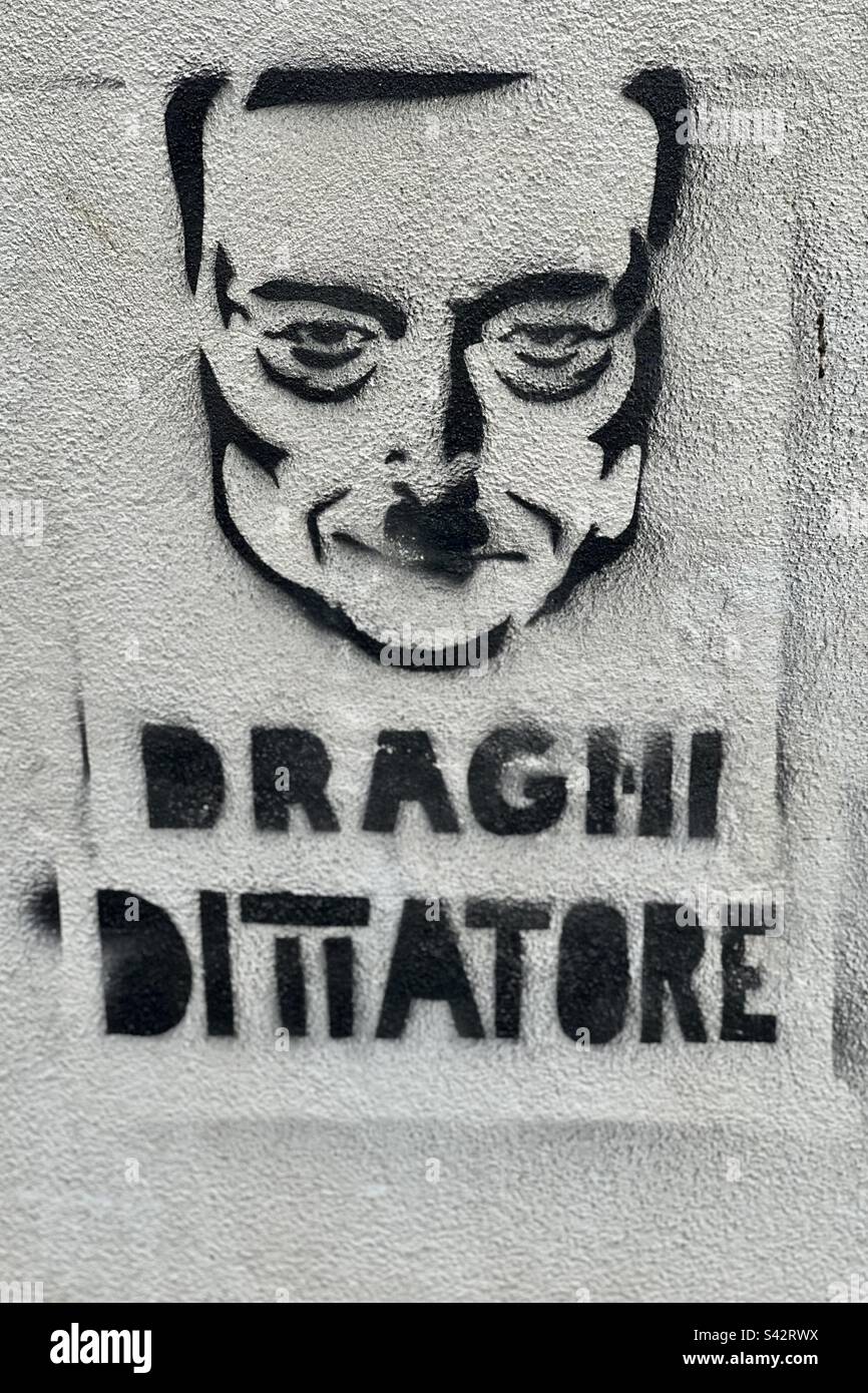 Venedig Graffiti Draghi Stockfoto