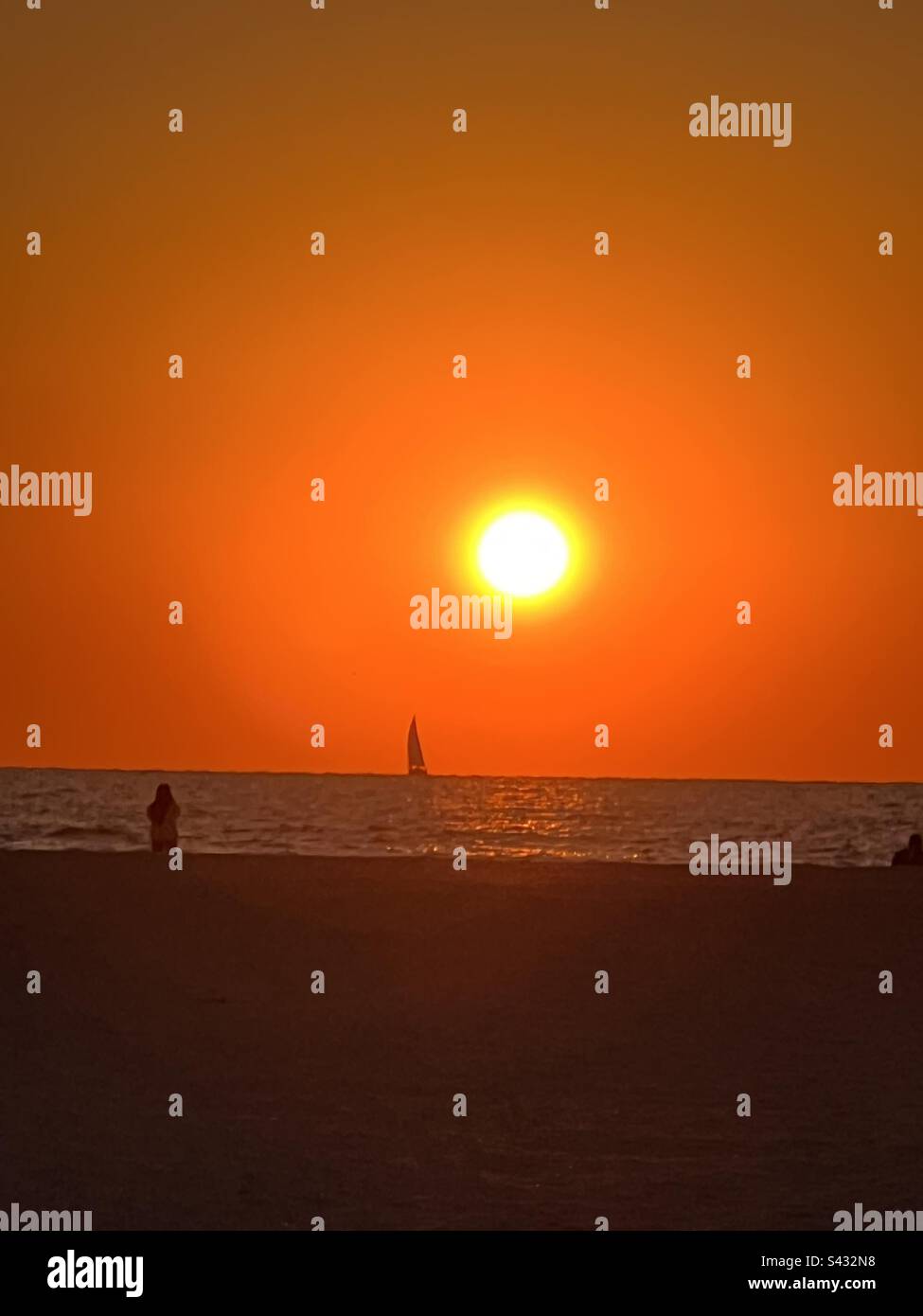 Sonnenuntergang am Clearwater Beach, FL Stockfoto