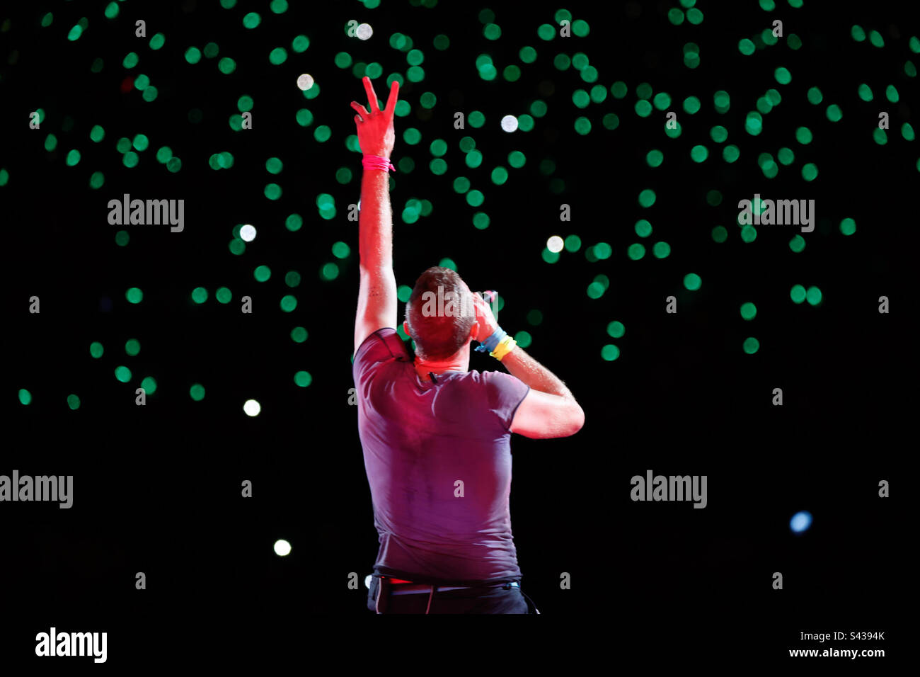 SÃO PAULO, BRASILIEN - MÄRZ 10. : Coldplay-Frontmann Chris Martin führt die Musik der Sphären-Tour im Morumbi-Stadion auf. 10. März 2018. In São Paulo, Brasilien Kredit: Adriana Spaca/Alamy Live News Stockfoto