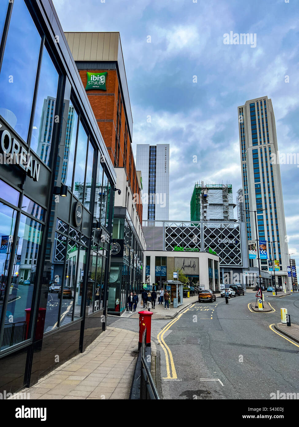 Hotels und Studentenunterkünfte in der Wade Street im Stadtzentrum von Leeds Stockfoto