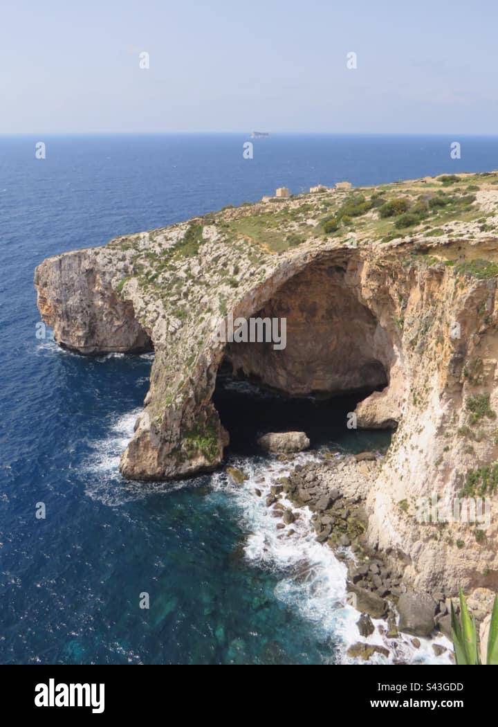 Blaue Grotte! Malta! Stockfoto