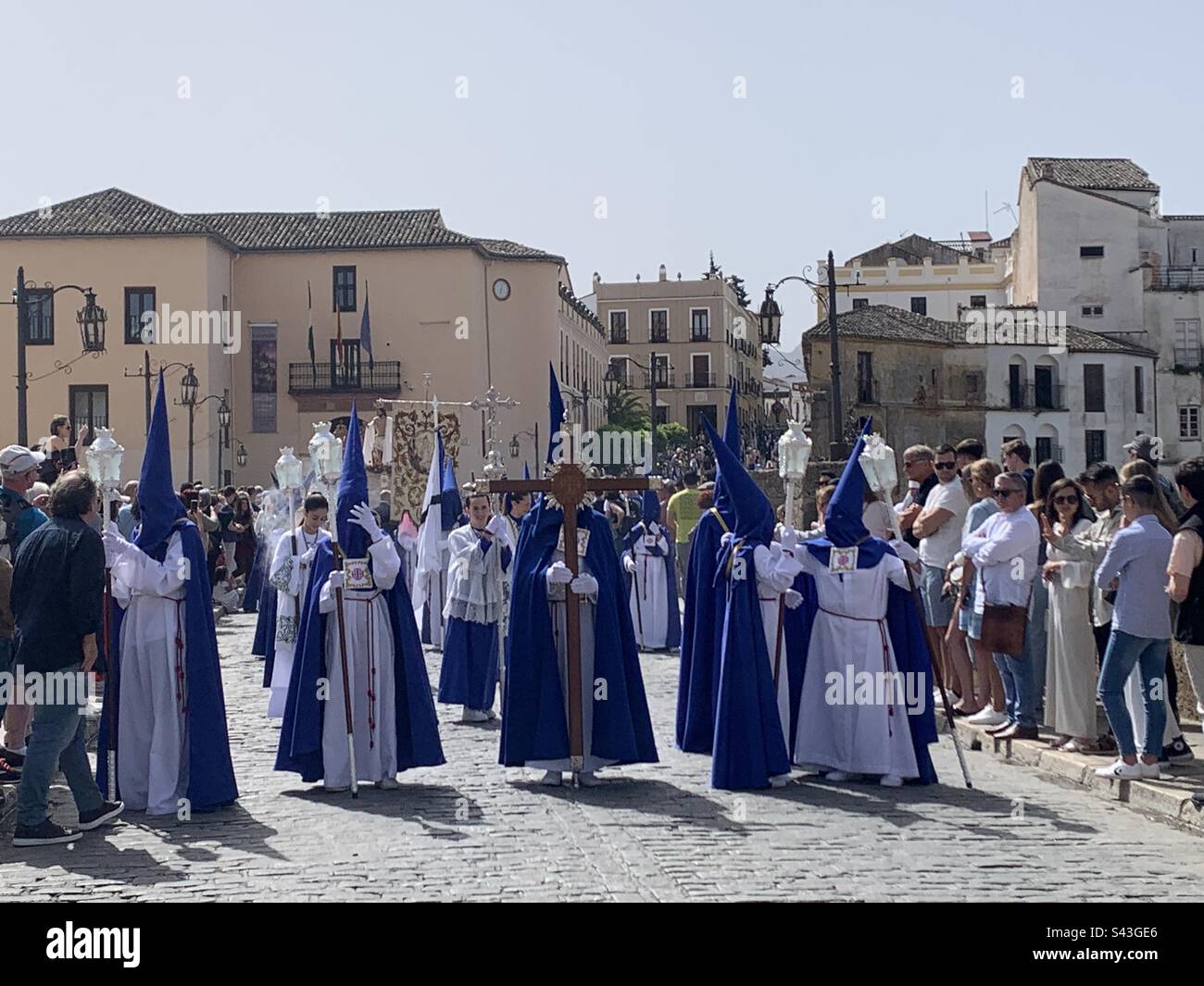Semana Santa Prozession in Ronda Spanien Stockfoto