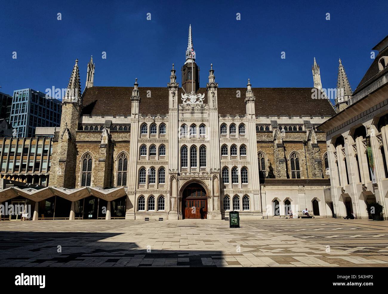 Ein allgemeiner Blick auf den Guildhall. Guildhall ist ein städtisches Gebäude im Moorgate-Viertel der City of London. Stockfoto