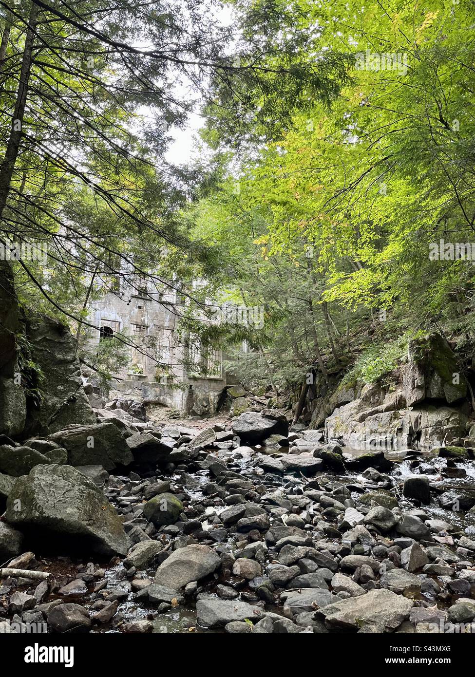 Gatineau Parc, Meech Lake, O’brien Place, P9, Carbide Mill Ruins, Gatineau, Québec Stockfoto