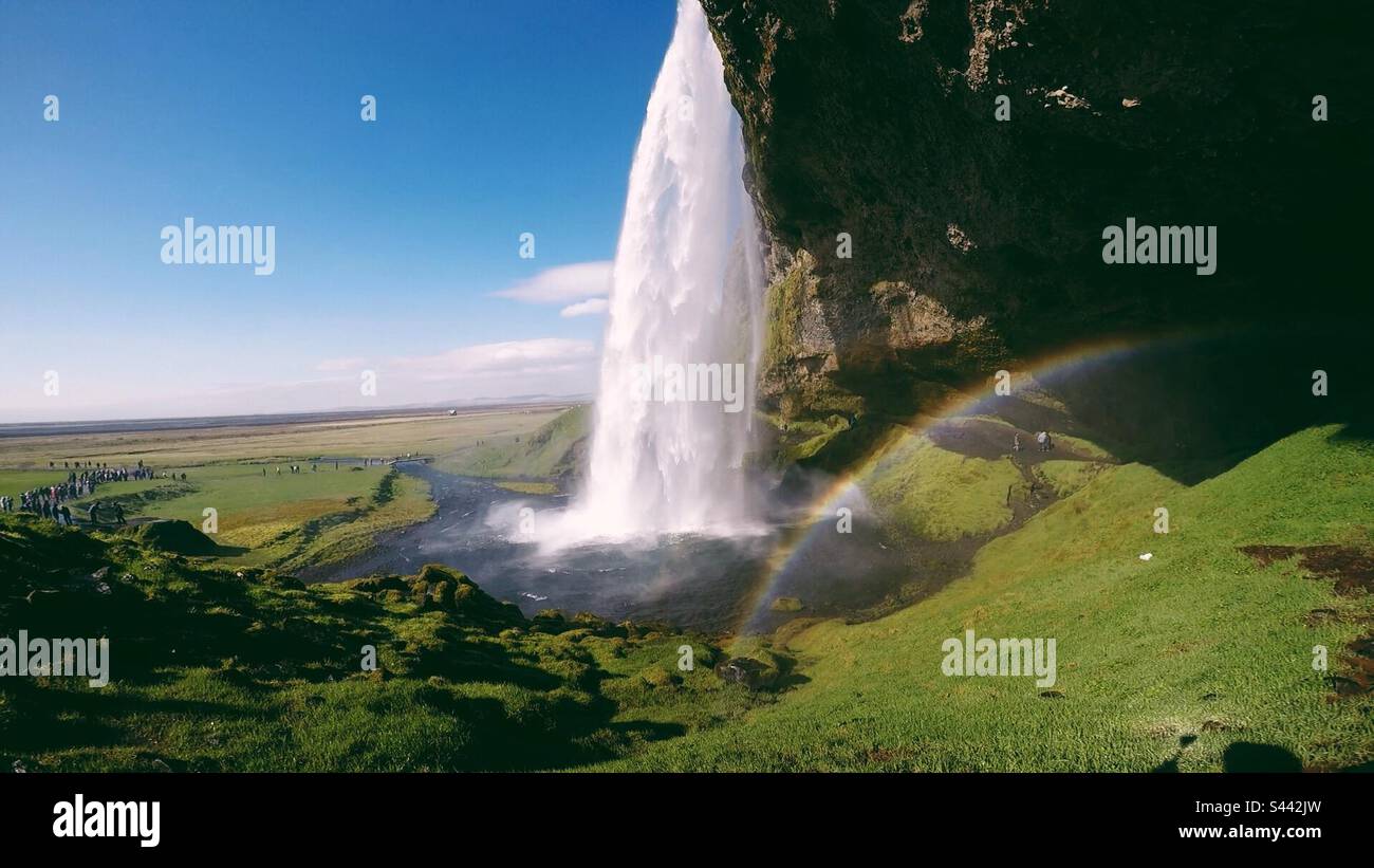 Wasserfall Islands Stockfoto