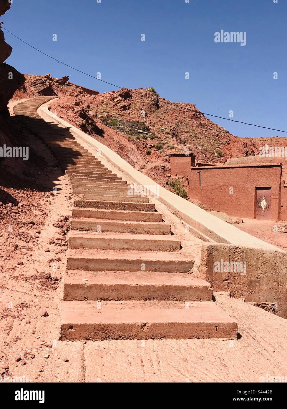 Treppe im Dades-Tal Marokko Stockfoto