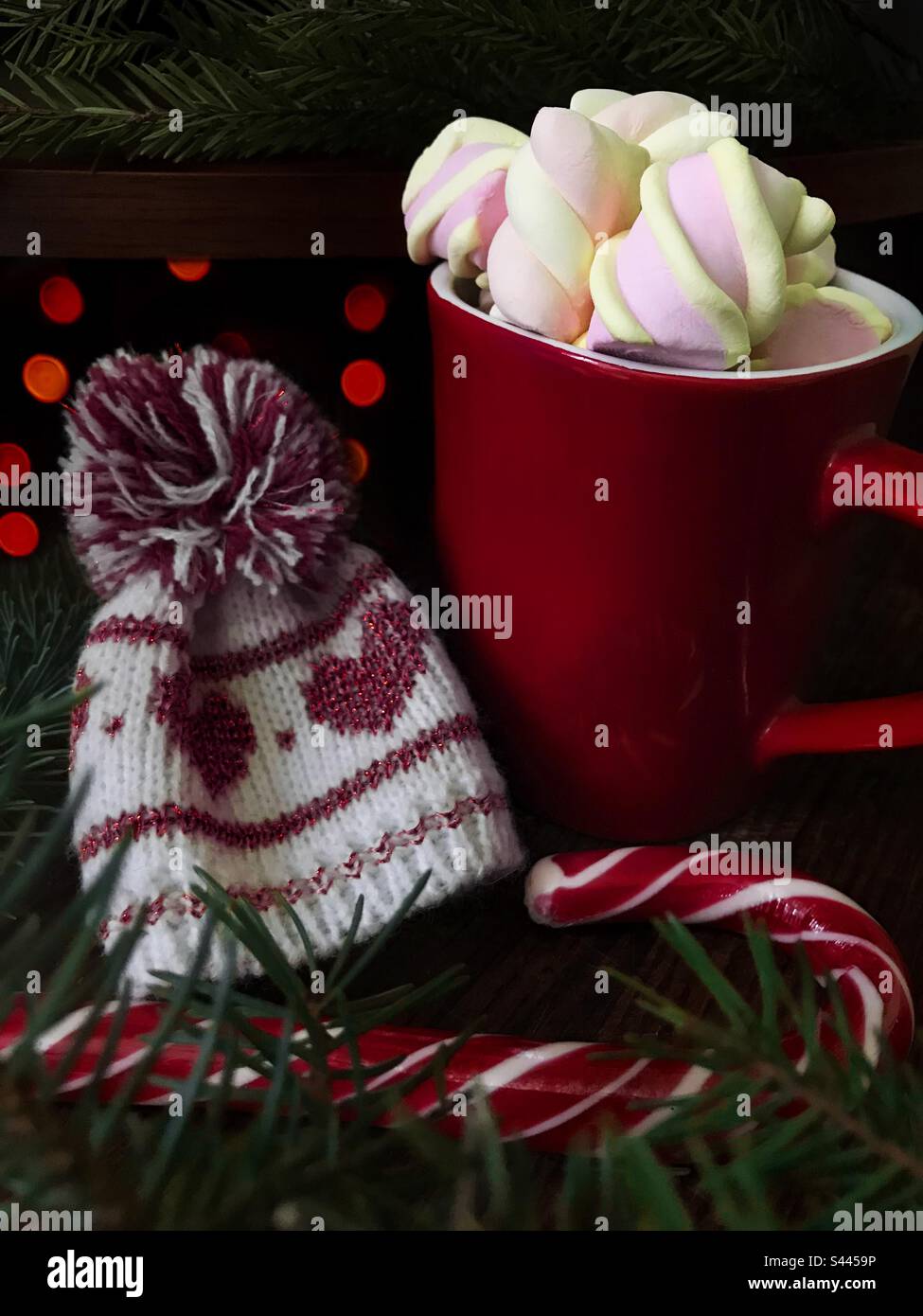 Heiße Schokolade mit marshmallows - Smartphone-aufgenommenes Stockfoto