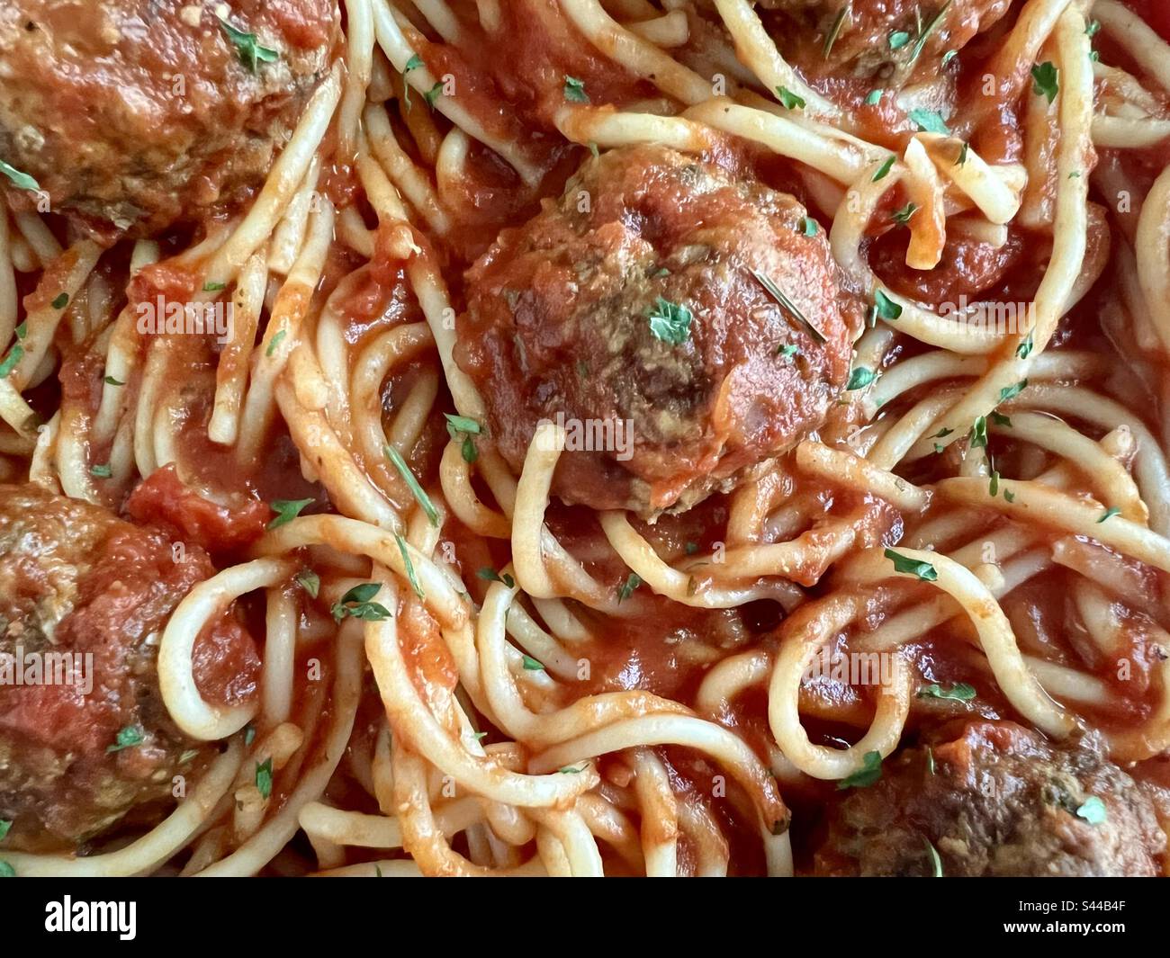 Spaghetti und Fleischbällchen Stockfoto