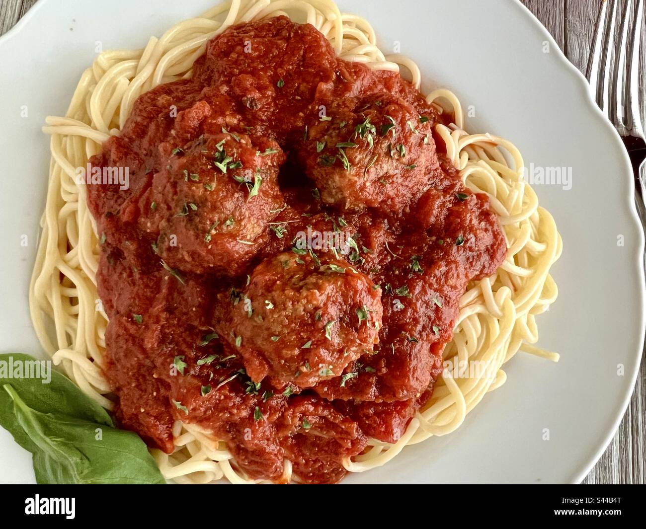 Spaghetti und Fleischbällchen Stockfoto