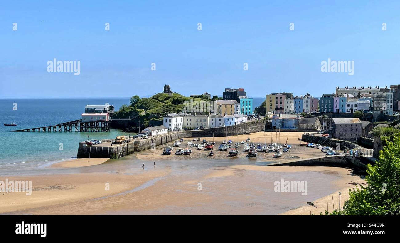 Der Hafen, Tenby, Südwales Stockfoto