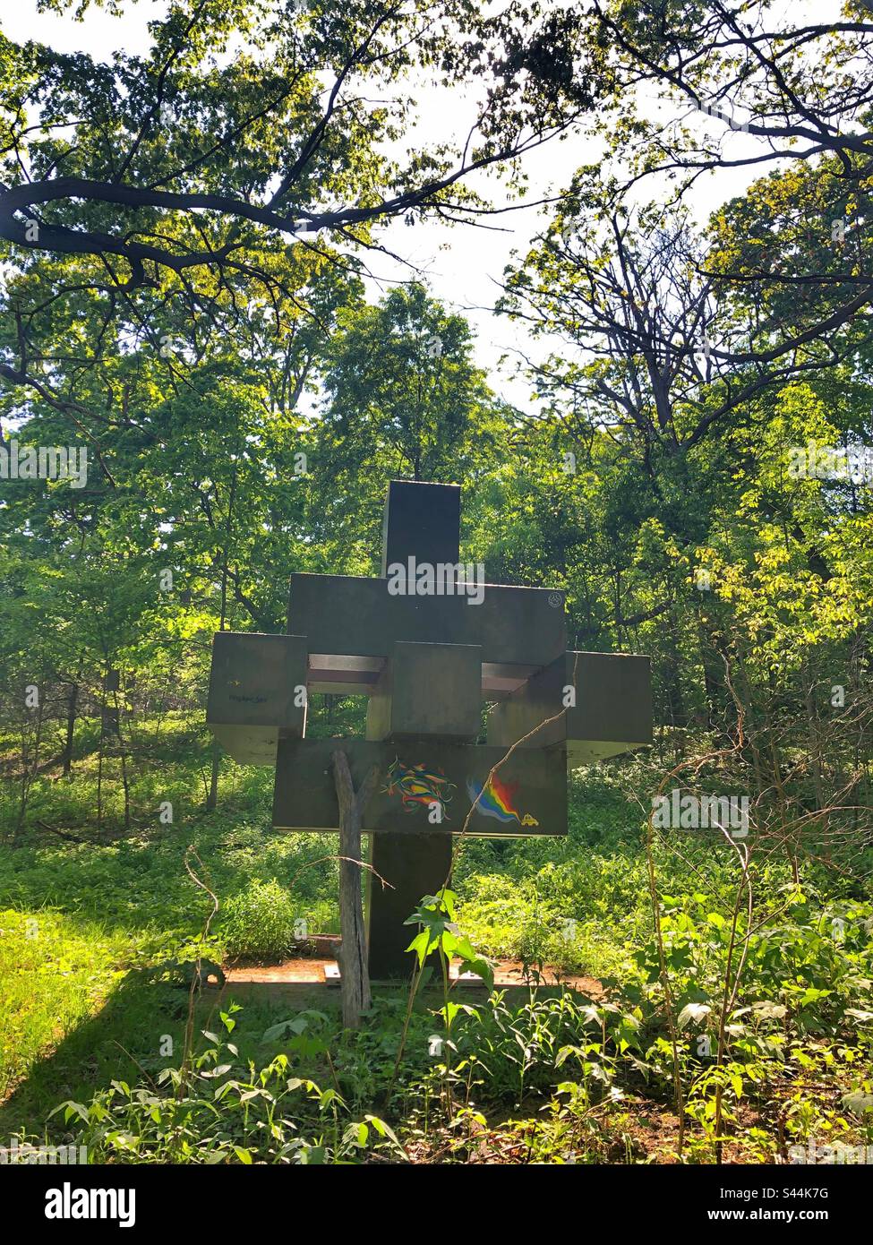 Kunst im Park. - Smartphone-aufgenommenes Stockfoto