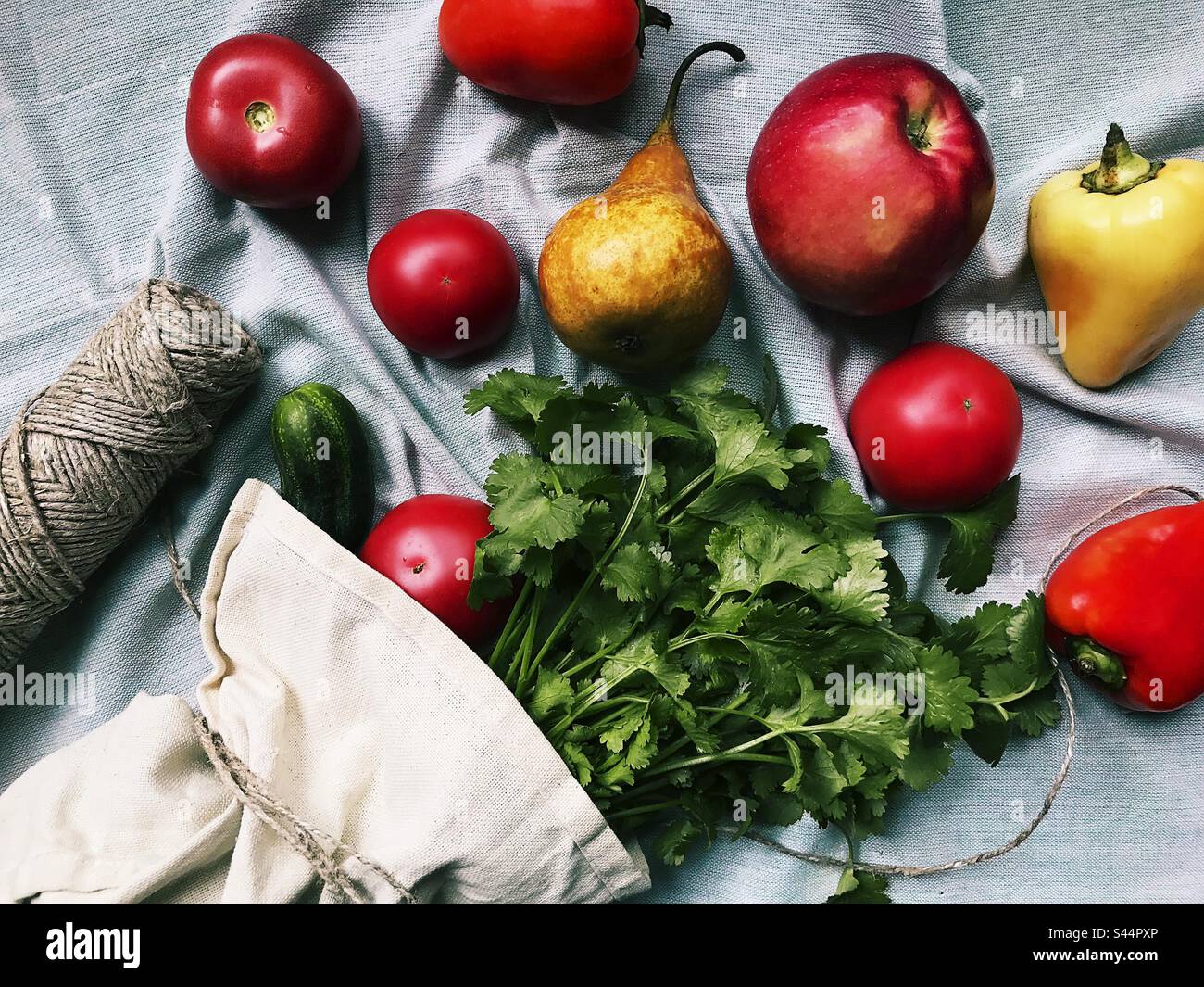 Gesunde Bio-Lebensmittel - Smartphone-aufgenommenes Stockfoto