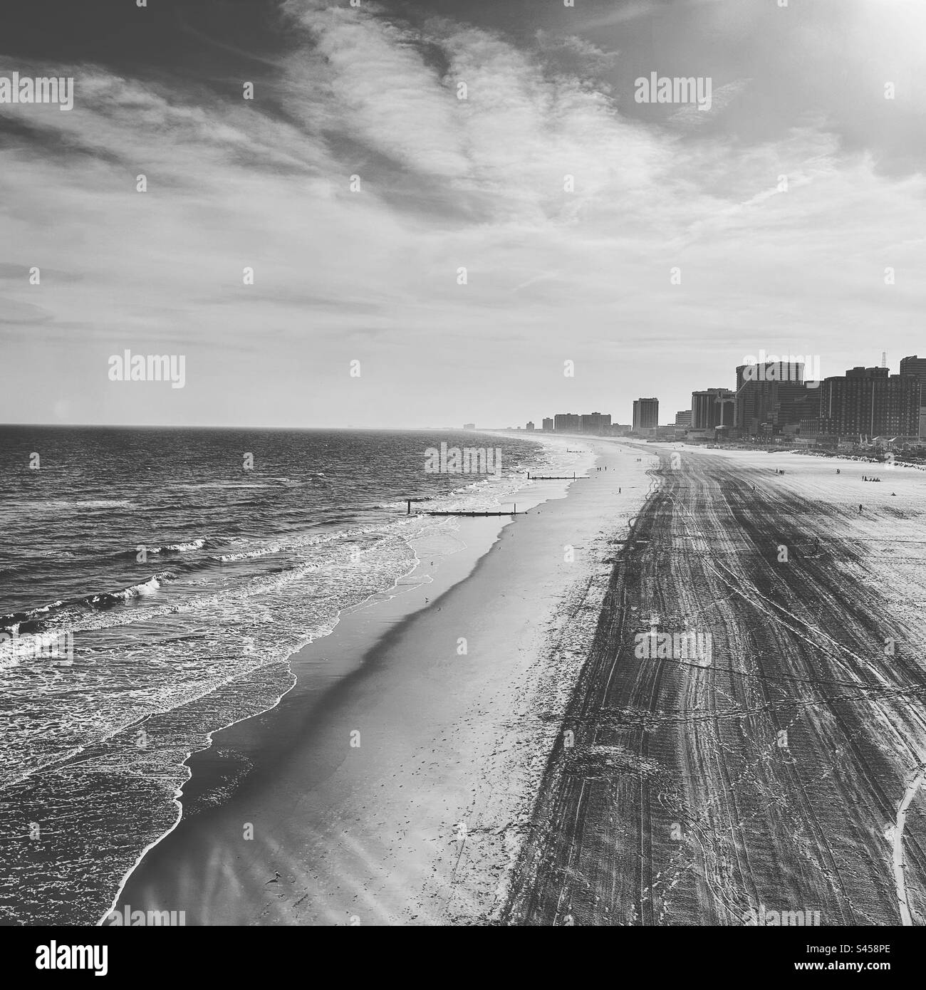Mai, 2023, Strand, Atlantic City Boardwalk, Atlantic City, New Jersey, Usa - Smartphone-aufgenommenes Stockfoto