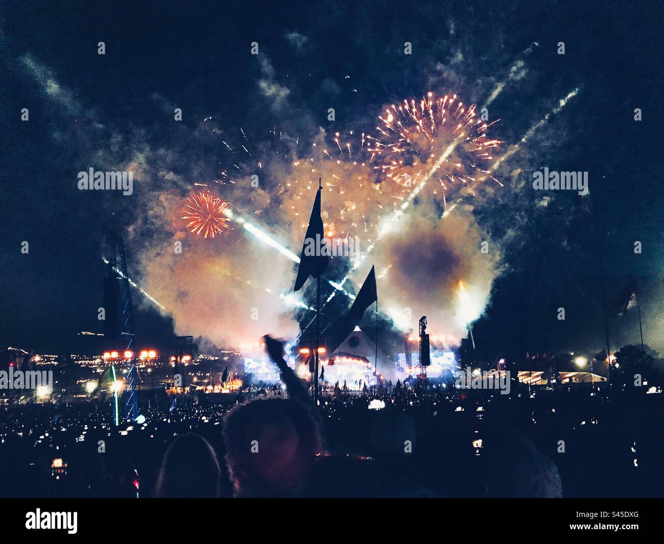 Das Finale des Elton-John-Konzerts in Glastonbury 2023 Stockfoto