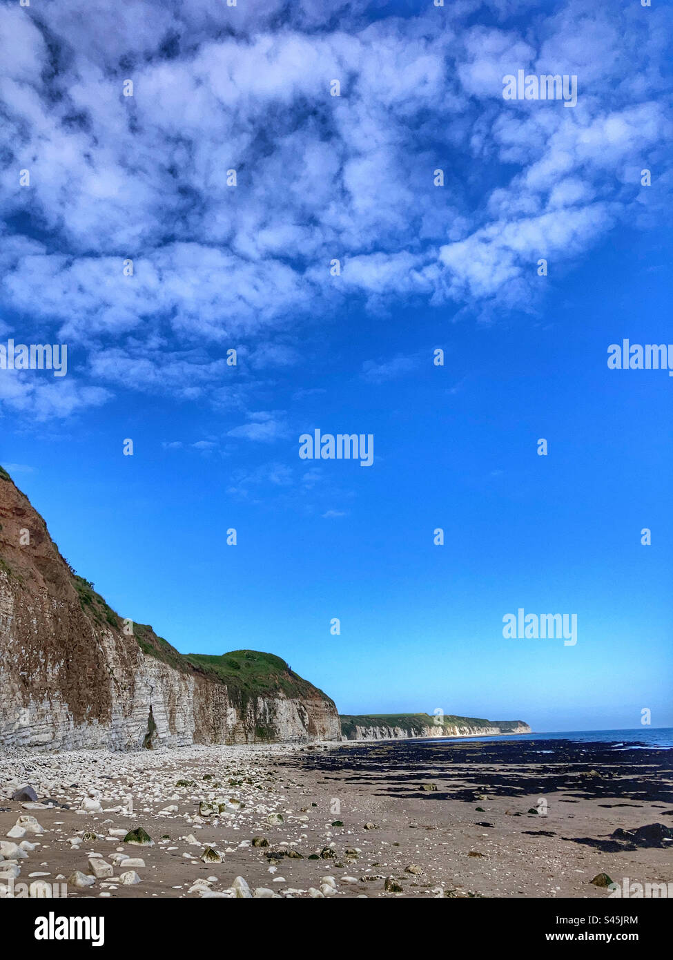 Flamborough: Fahren Sie vom Strand in Danes Dyke East Yorkshire Stockfoto