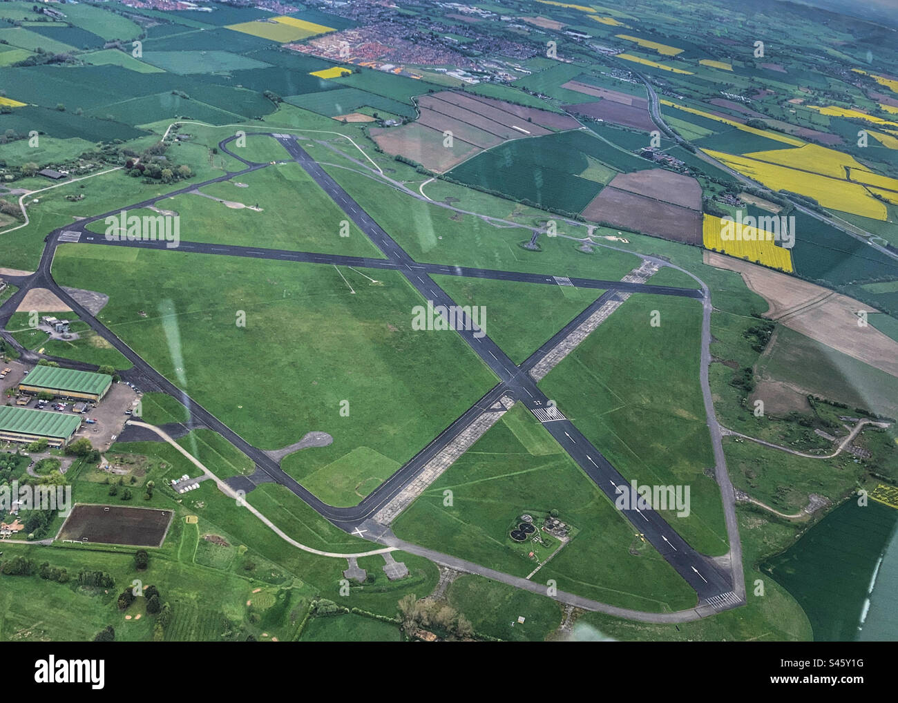 Luftfoto von RAF Topcliffe North Yorkshire Stockfoto