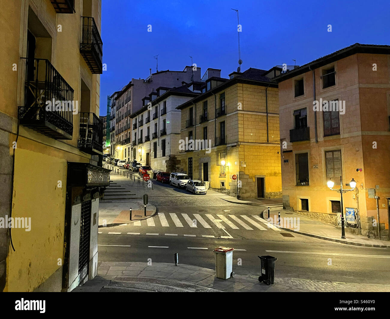 Austrias Viertel, Nachtansicht. Madrid, Spanien. Stockfoto