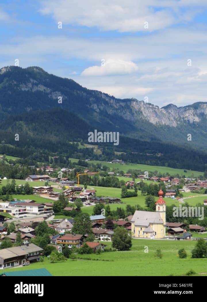 Ich gehe, Wilden Kaiser! Österreich! - Smartphone-aufgenommenes Stockfoto