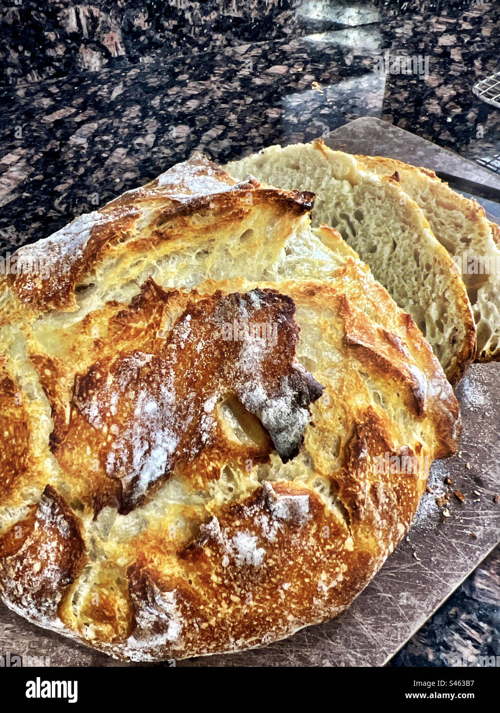 Sauerteig-Brot-Brotscheiben Stockfoto