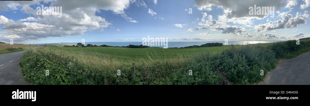 Panoramablick an der Jurassic Coast in Dorset Stockfoto
