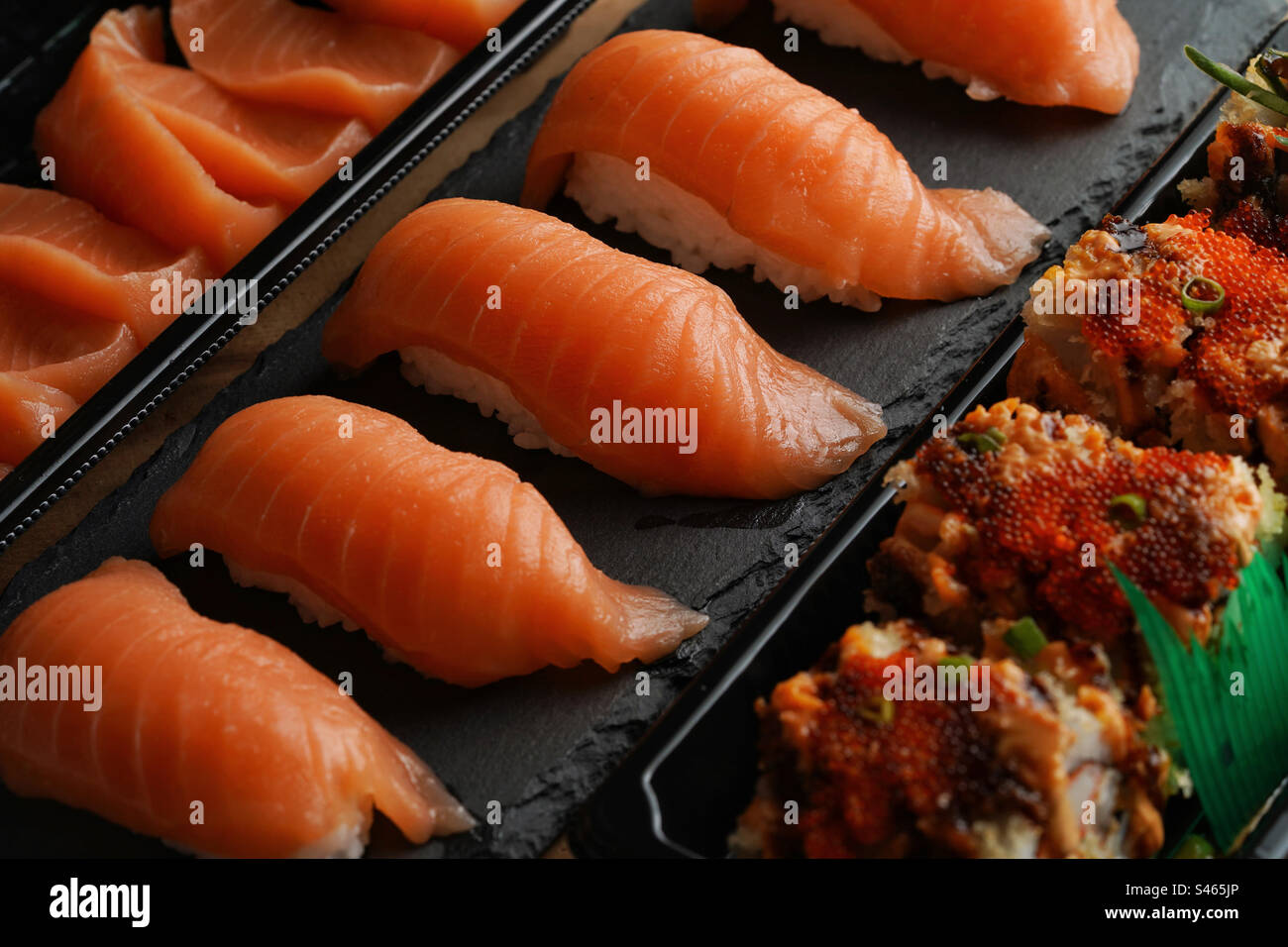 Lachs Sushi Stockfoto