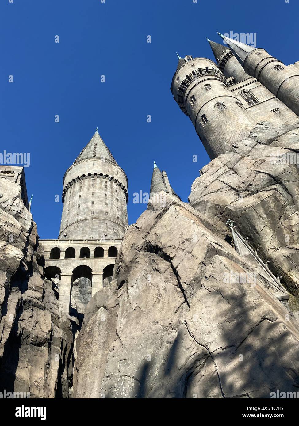 Die Zauberwelt von Harry Potter - Hogwarts. Befindet sich in den Universal Studios Hollywood. Stockfoto