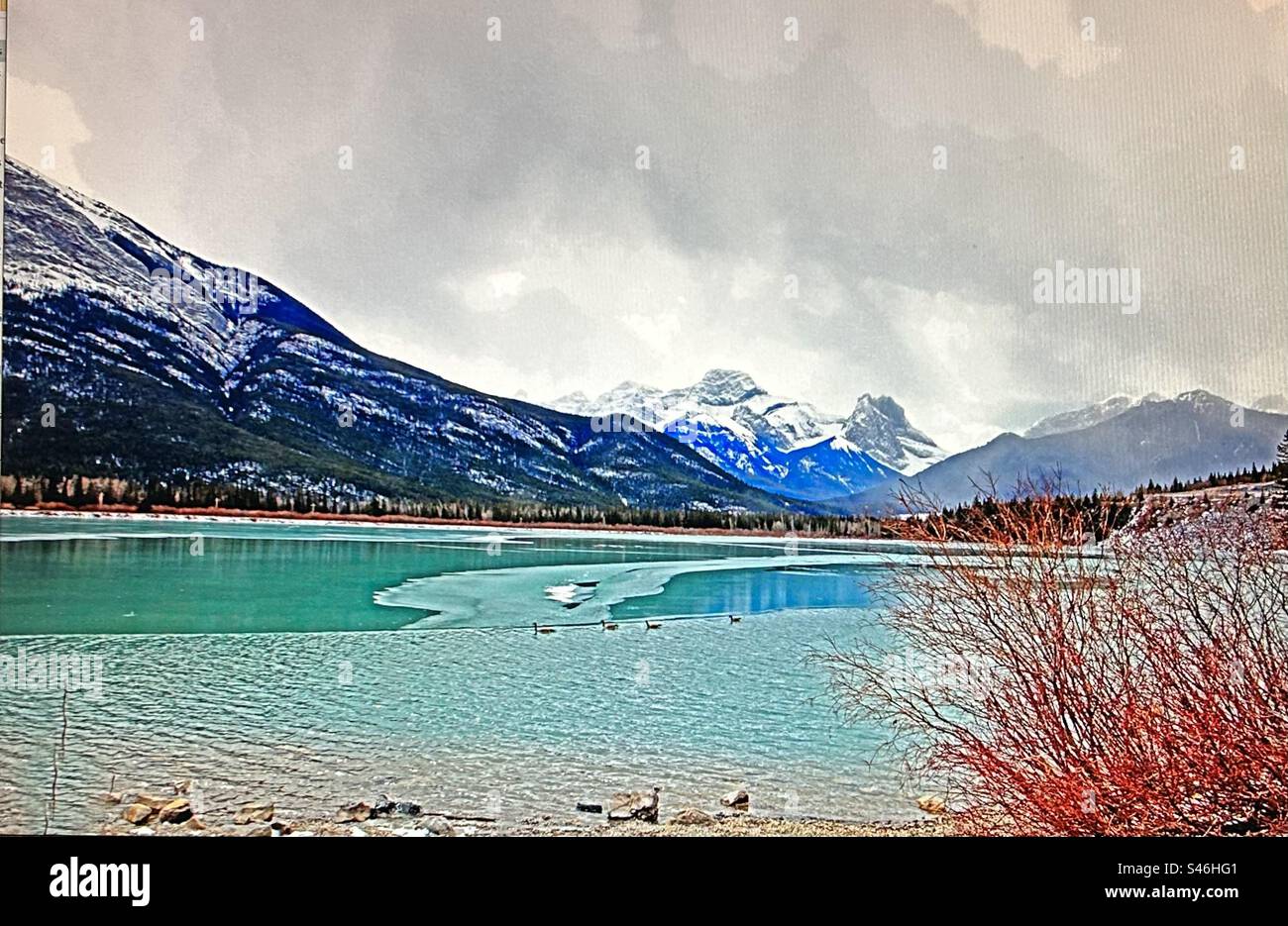 Gap Lake, Kanadische Rockies, Bow Valley Provincial Park Stockfoto