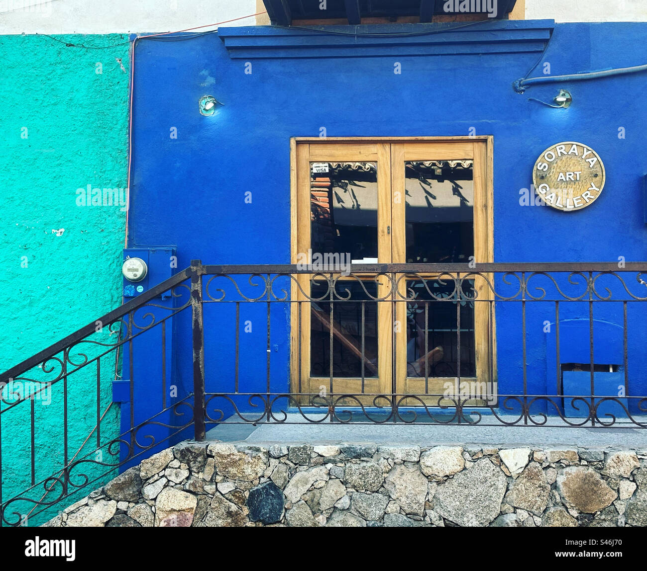 Sprays Art Gallery, Downtown, San Jose del Cabo, Los Cabos, Baja California Sur, Mexiko - Smartphone-aufgenommenes Stockfoto