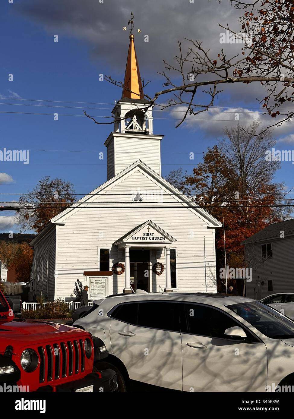 Herbstnachmittag, FBC North Conway, New Hampshire Stockfoto
