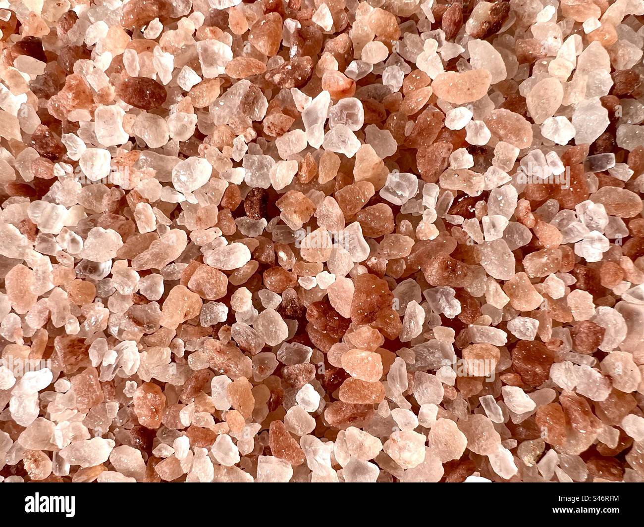 Vollbild aus rosa Himalaya-Salzkristallen Stockfoto