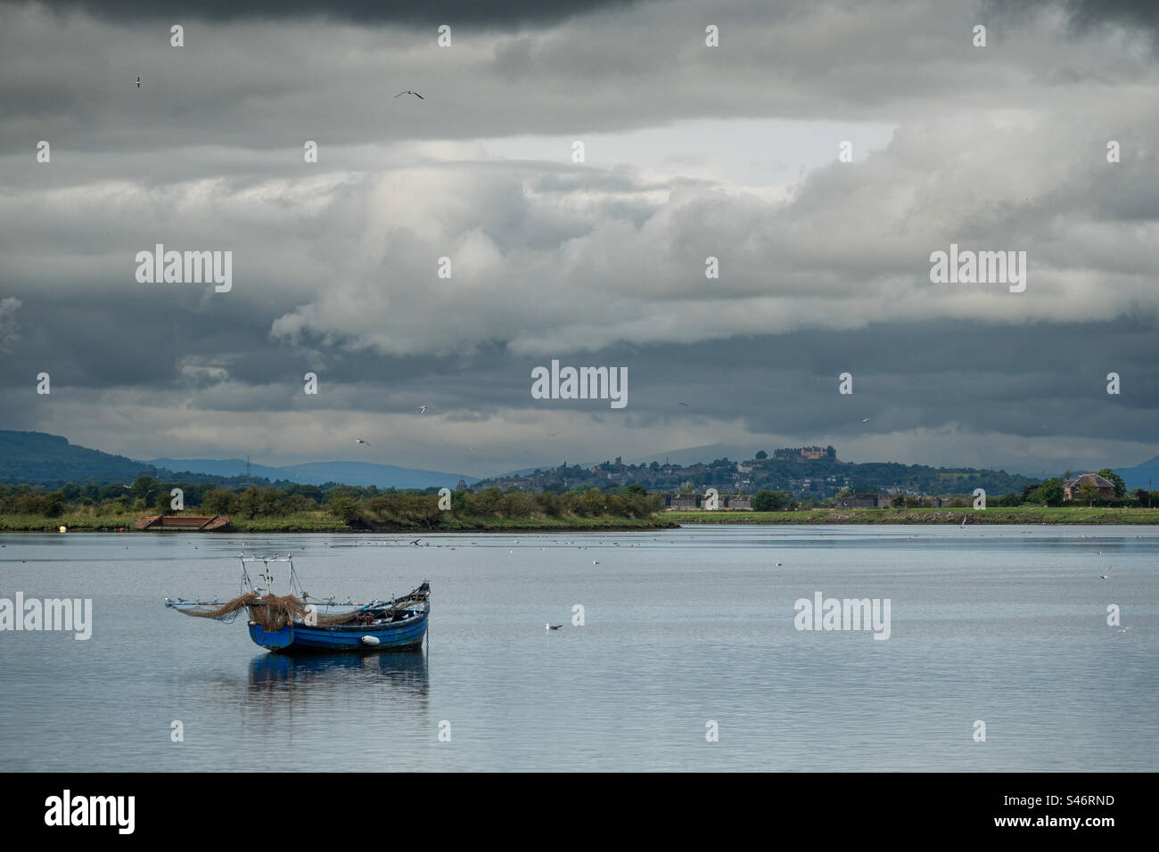 River Forth und Stirling Castle - Smartphone-aufgenommenes Stockfoto