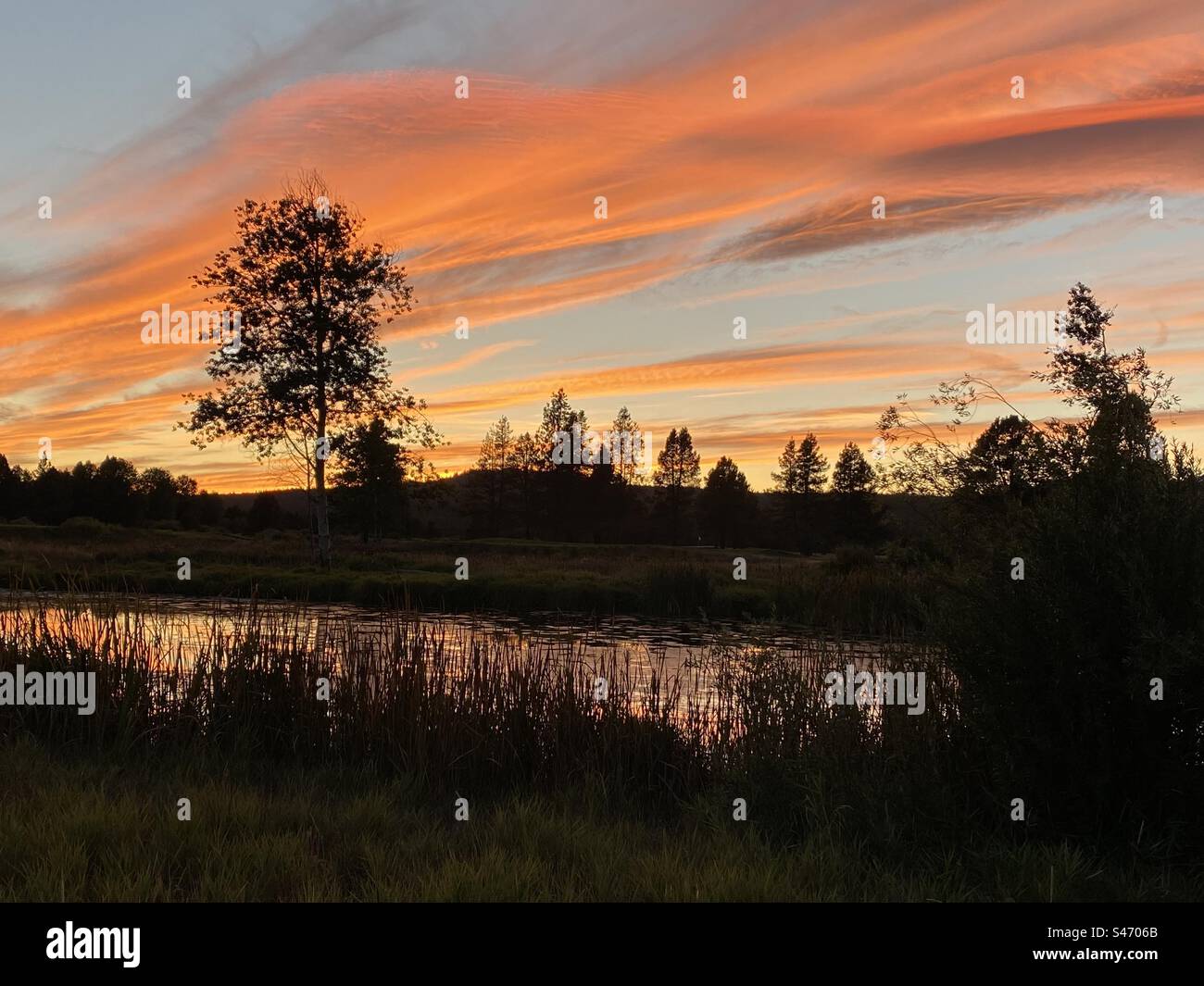 High Desert Sunset Sunriver Oregon Stockfoto