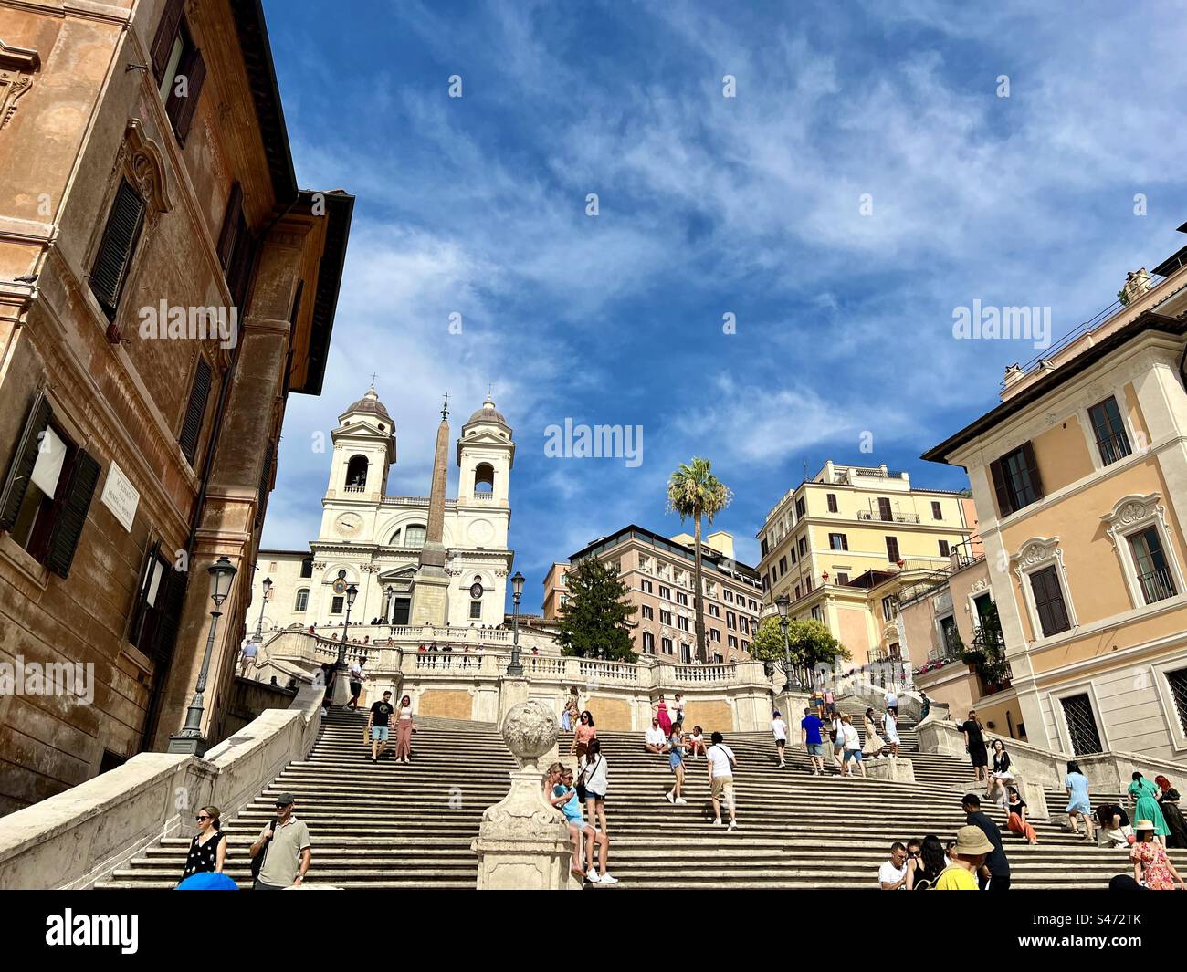 Spanische Treppe in Rom - Smartphone-aufgenommenes Stockfoto