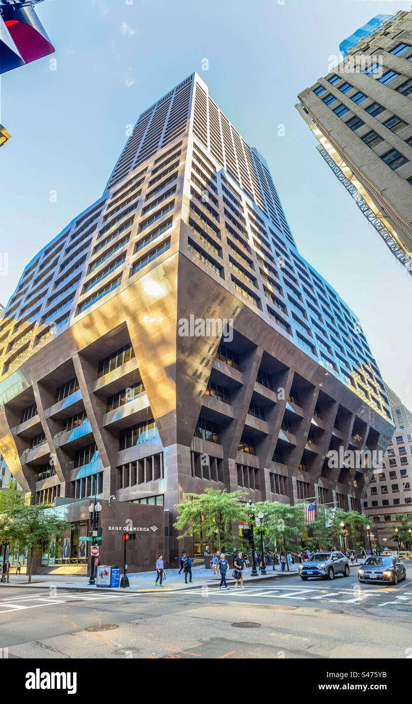 Bank of America im Finanzdistrikt von Boston - Smartphone-aufgenommenes Stockfoto