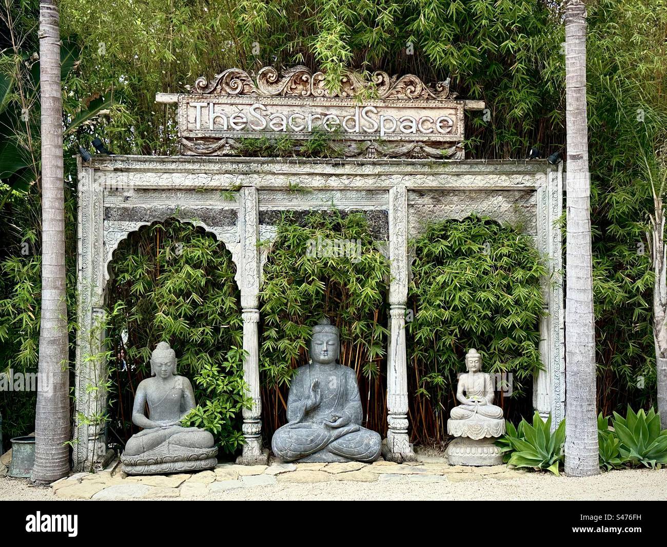 Buddhas außerhalb DES HEILIGEN RAUMES, Santa Barbara, CA Stockfoto
