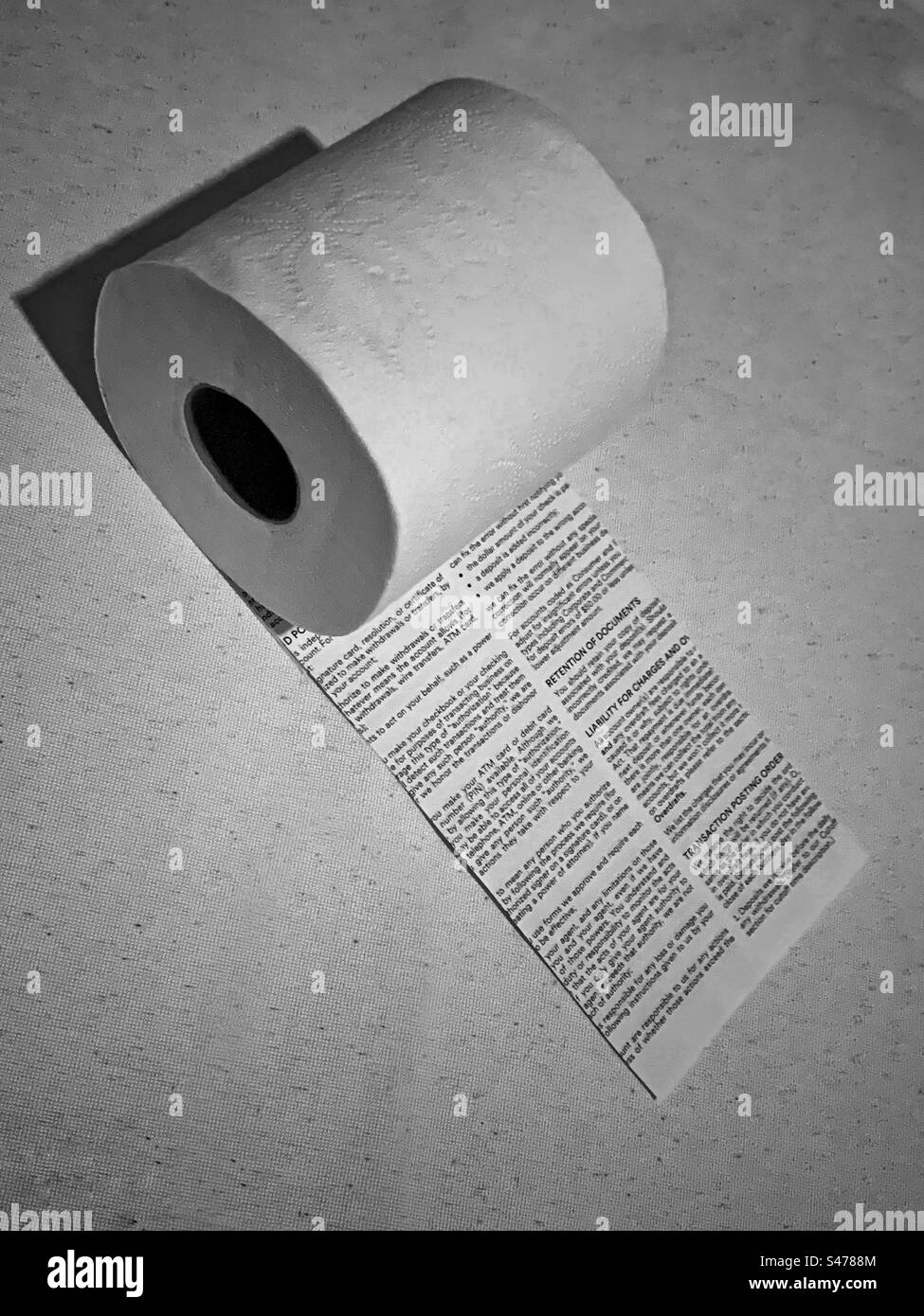 Toilettenpapierzeitung Stockfoto