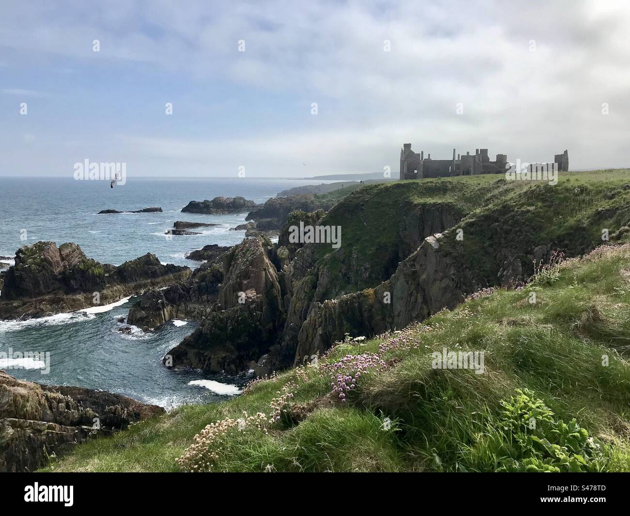 Slains Castle in der Nähe von Cruden Bay, Schottland Stockfoto