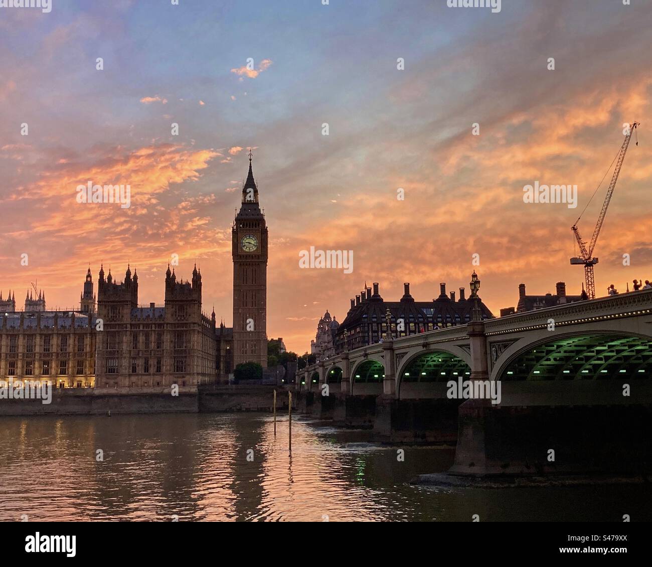 Big Ben und Houses of Parliament bei Sonnenuntergang Stockfoto