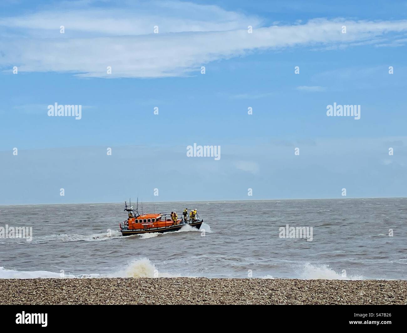 Aldeburgh Rettungsboot Suffolk UK - Smartphone-aufgenommenes Stockfoto