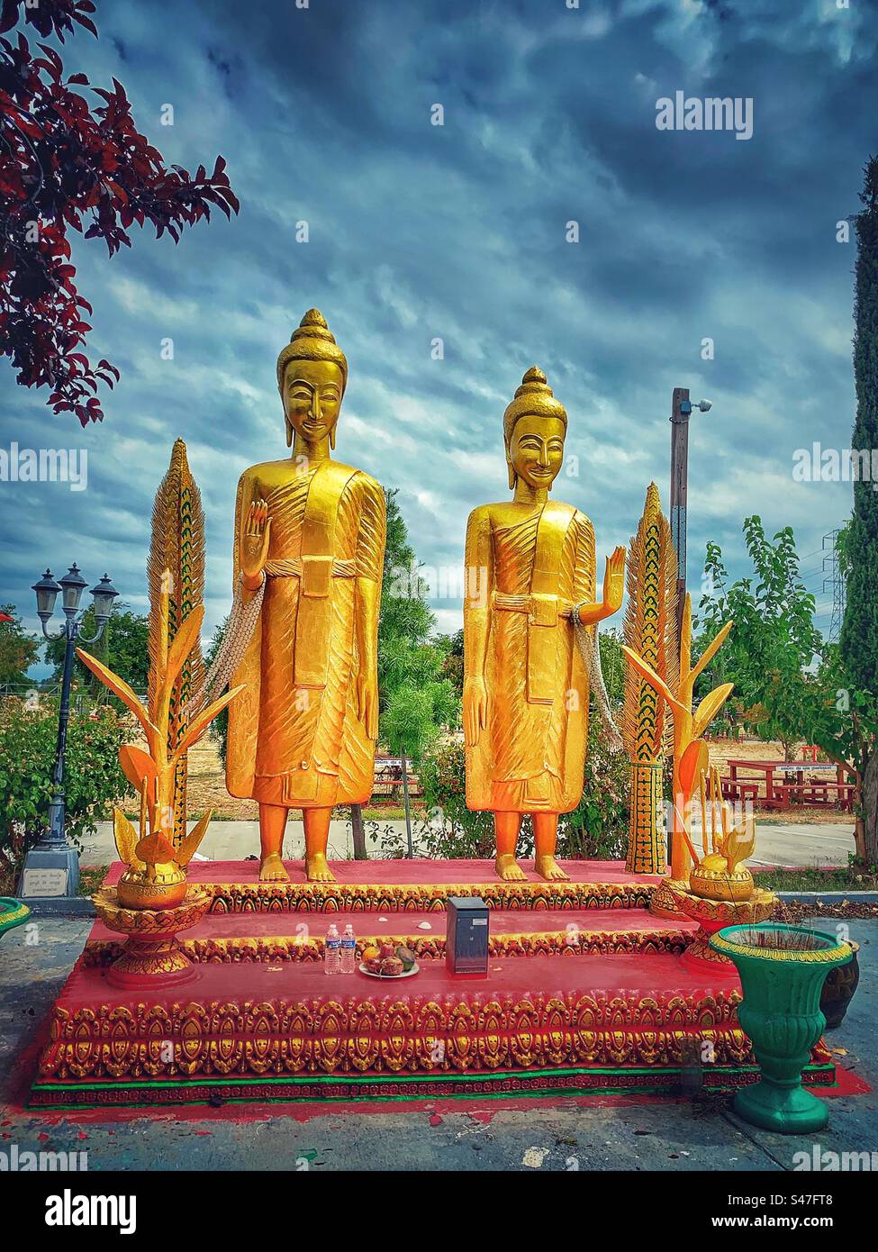 Buddhistische Paarfigur Stockfoto
