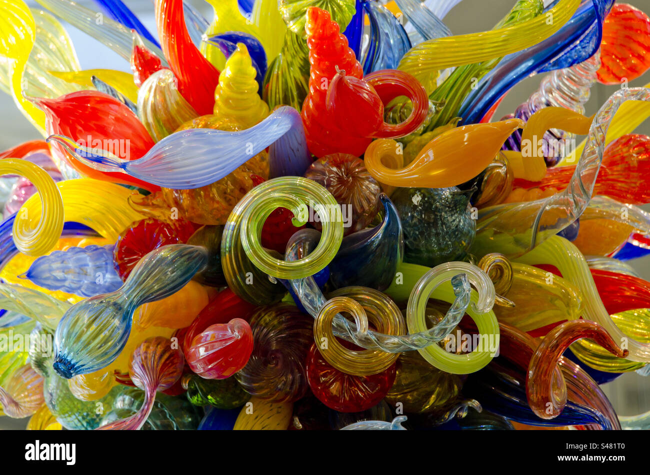 Handgeblasene Glasskulptur von Chihuly Stockfoto
