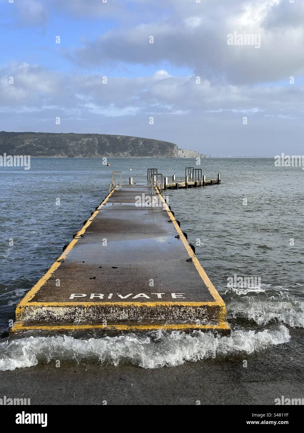 Privater Bootssteg Stockfoto