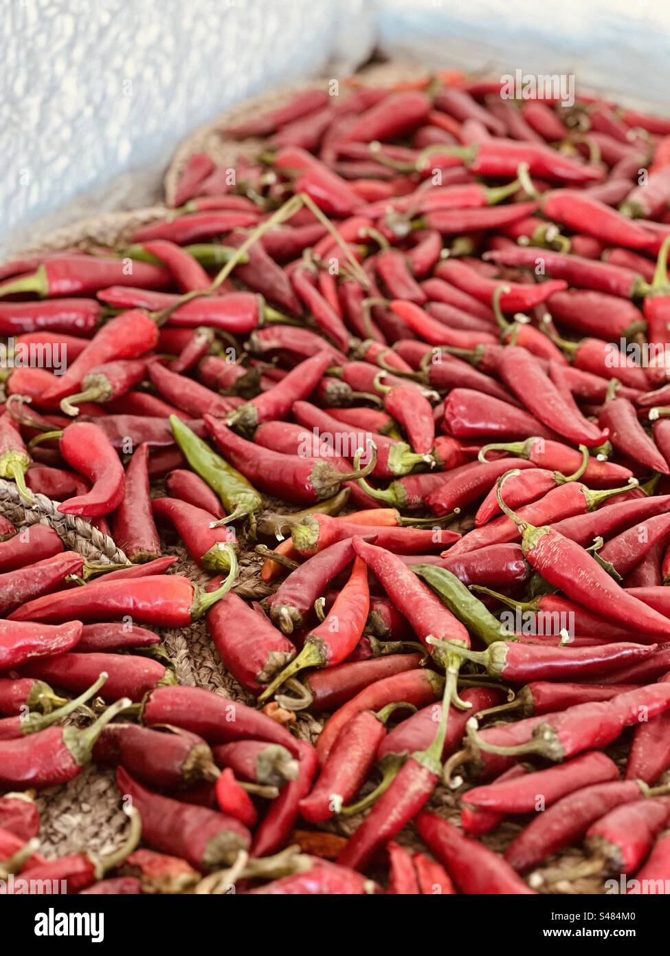Rote Piment-Paprika trocknen natürlich Stockfoto