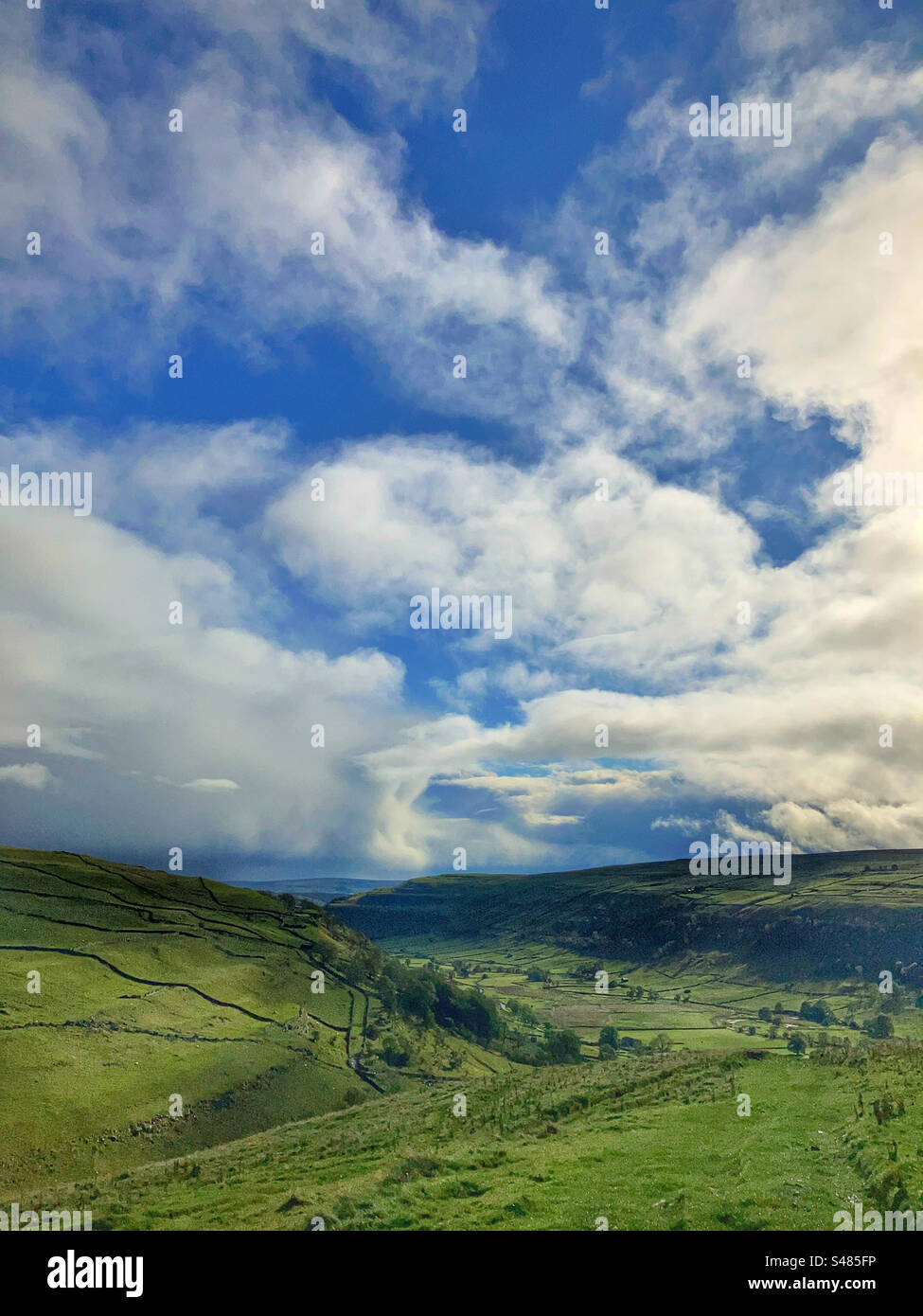 Blick vom Buckden Pike North Yorkshire Stockfoto