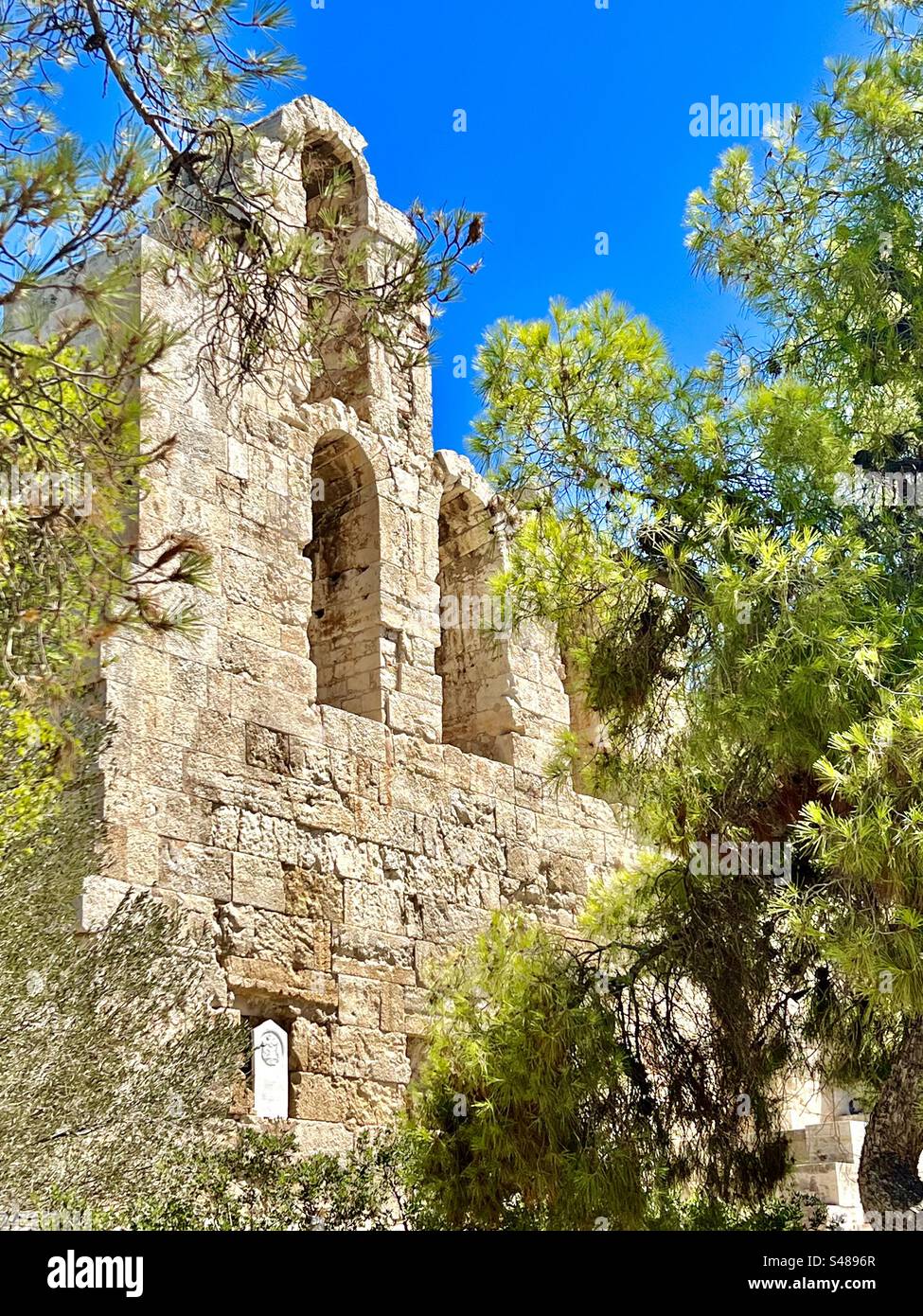 Odeon von Herodes Atticus, Akropolis - Smartphone-aufgenommenes Stockfoto