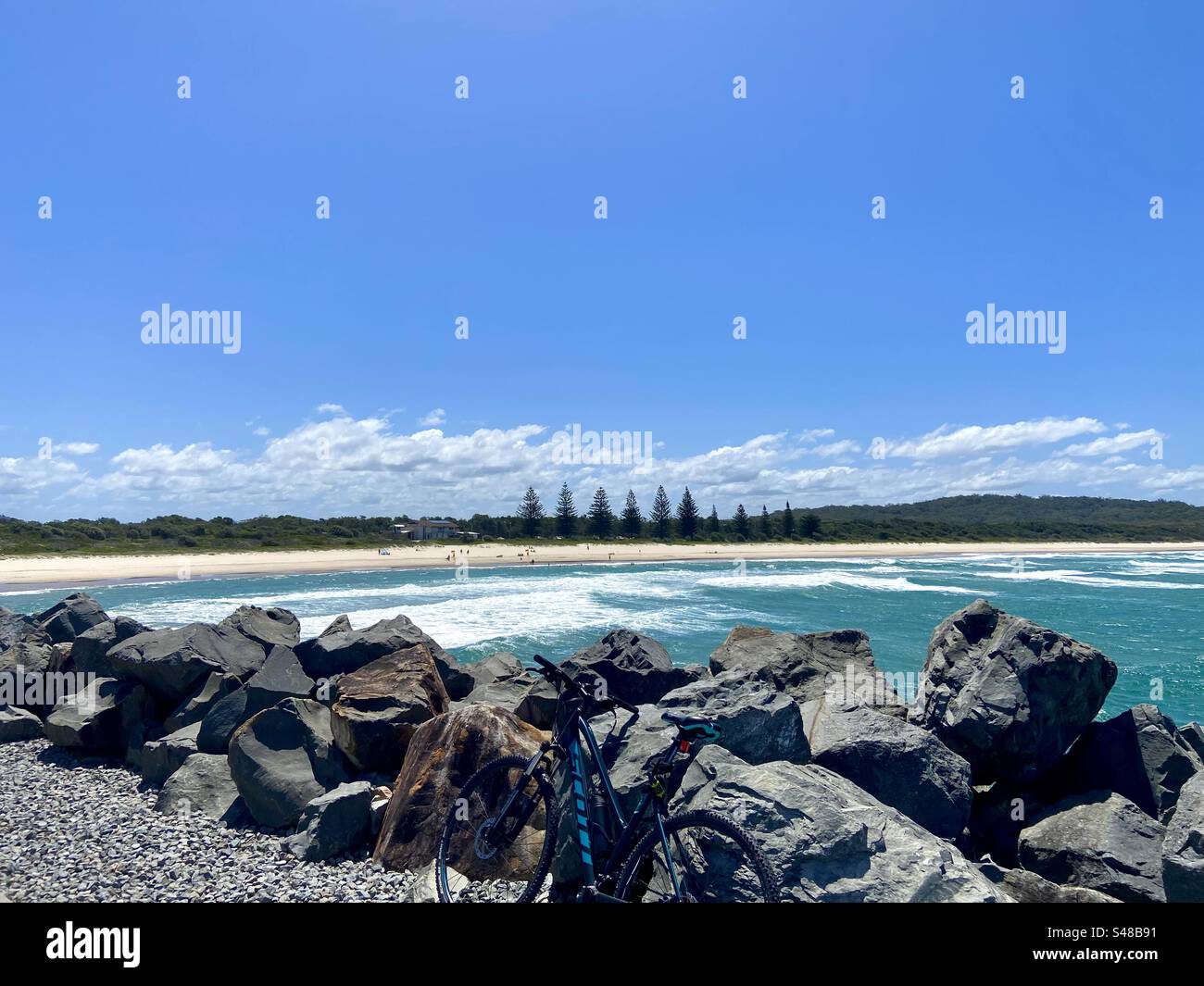 Blick auf North Haven Beach vom Radweg Aussichtspunkt NSW Australien Stockfoto