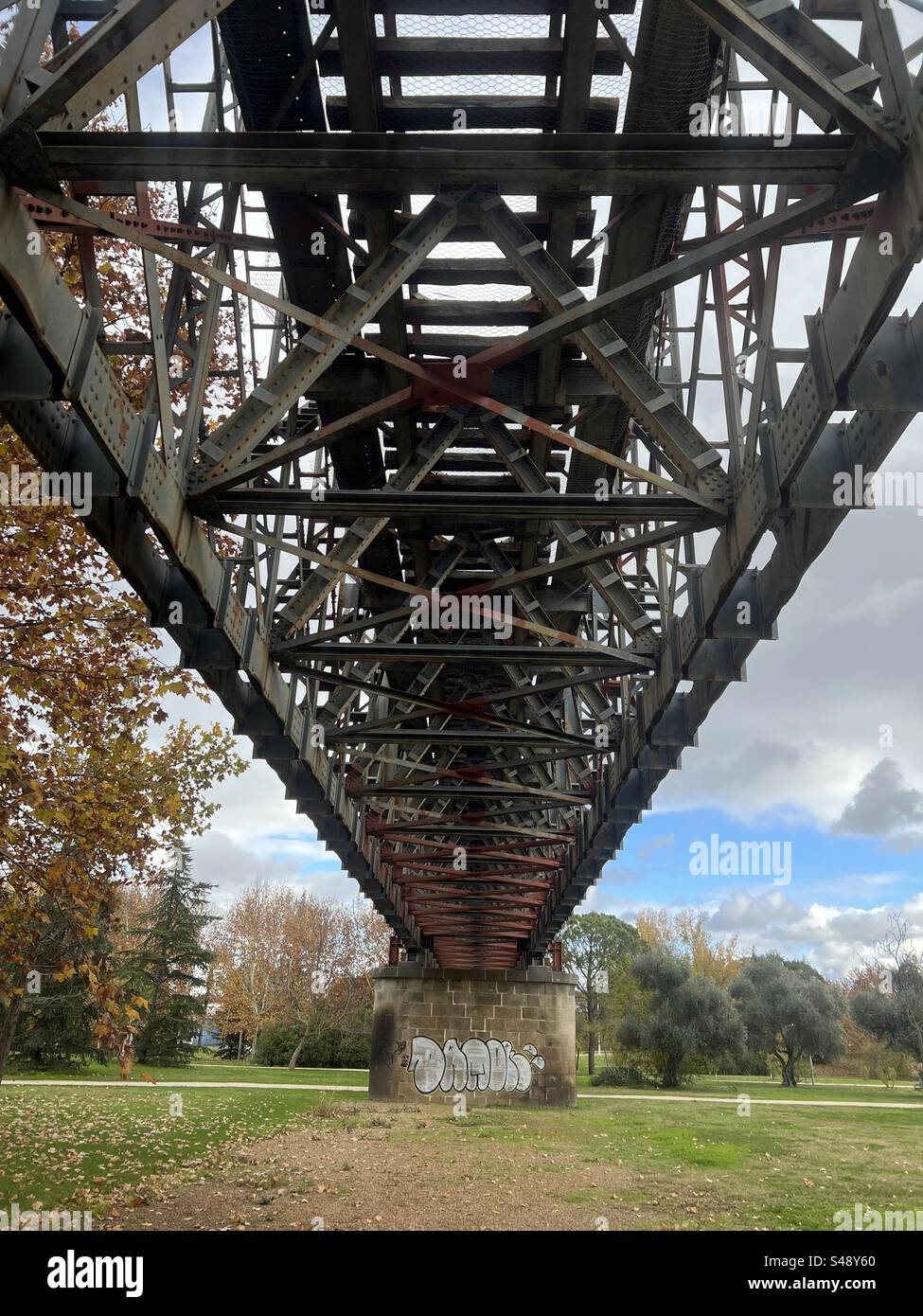 Alten Stahlbrücke Stockfoto