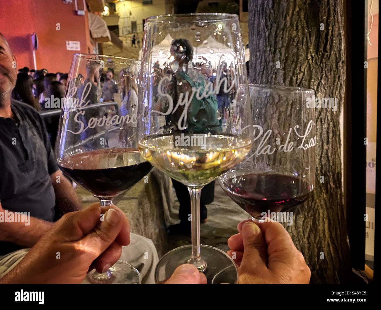 Dörfliches Weinfest: Die „9a Mostra Intercomarcal Tasta Vin’s“, Ascó, Katalonien, Spanien. Stockfoto