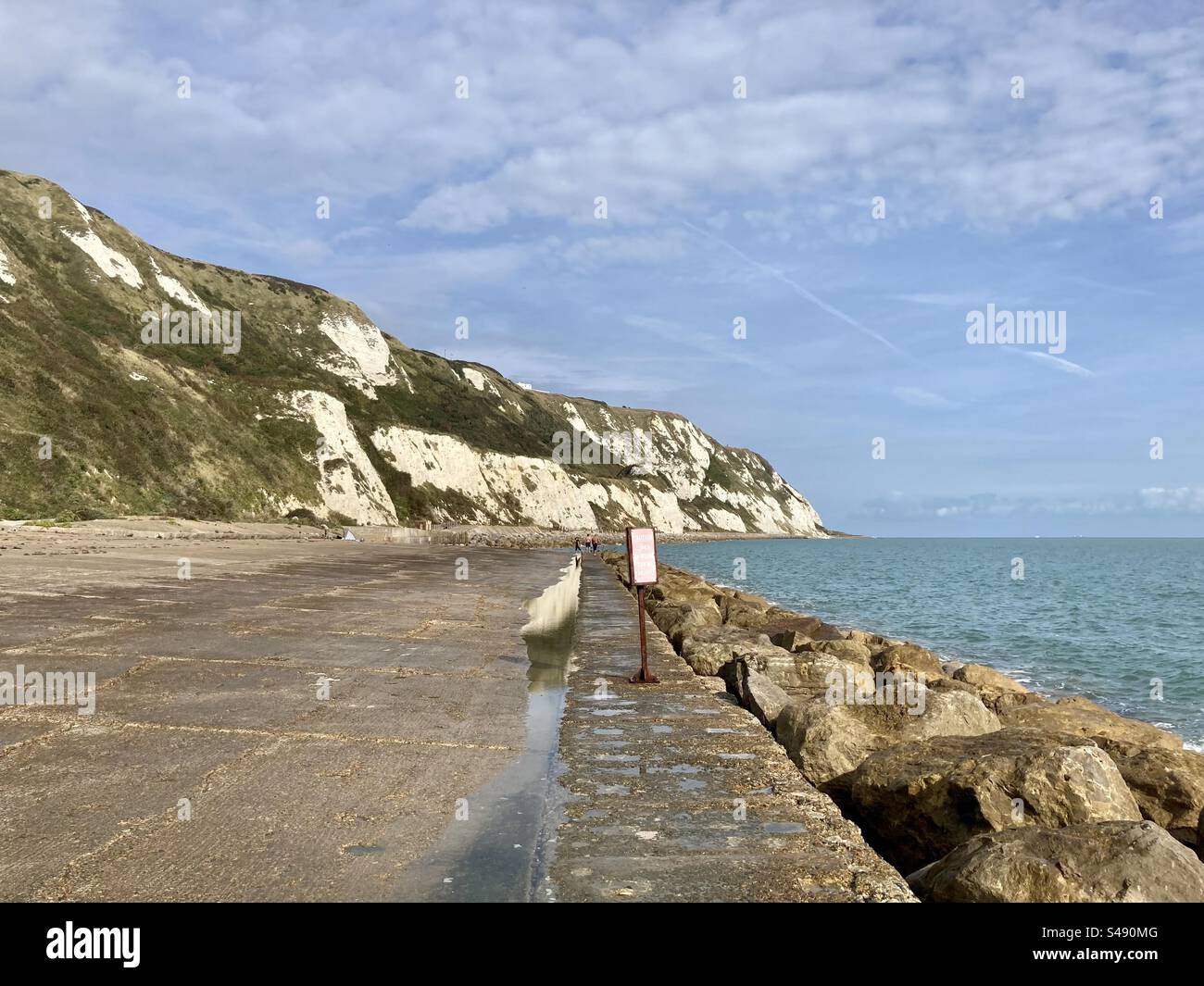 Spaziergang entlang der Küste von Kent, Folkestone nach Dover Stockfoto