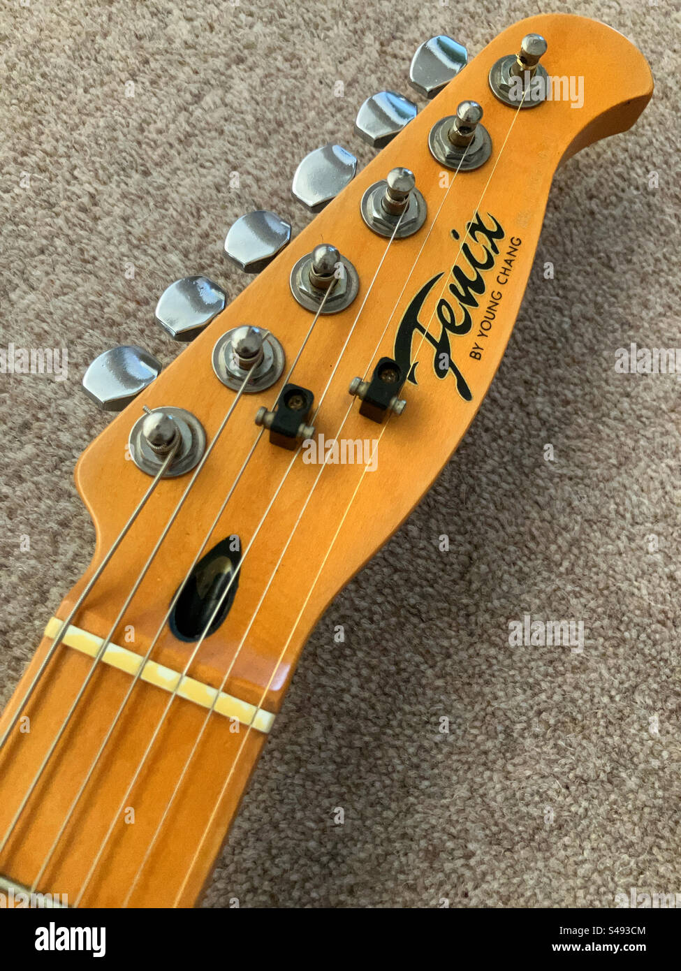 Fenix Telecaster Gitarrenkopf Stockfoto